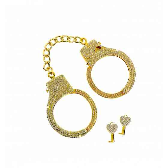 Наручники золоті Taboom Bondage in Luxury Diamond Wrist Cuffs прикрашені камінням Sex Aura Київ