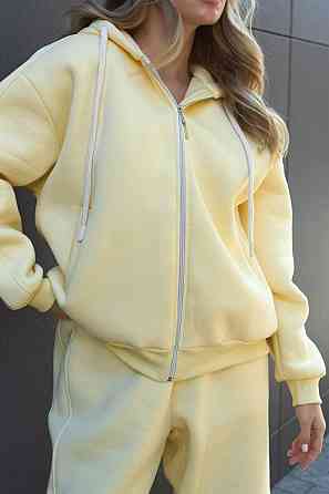 Жіночий прогулянковий теплий костюм двійка: кофта і штани з турецької тринитки на флісі Одеса