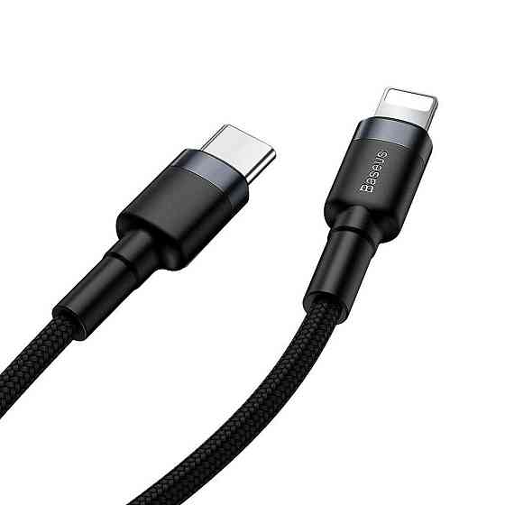Кабель Type-C - Lightning Baseus Cafule PD 18W 1m колір сіро-чорний CATLKLF-G1 Одеса