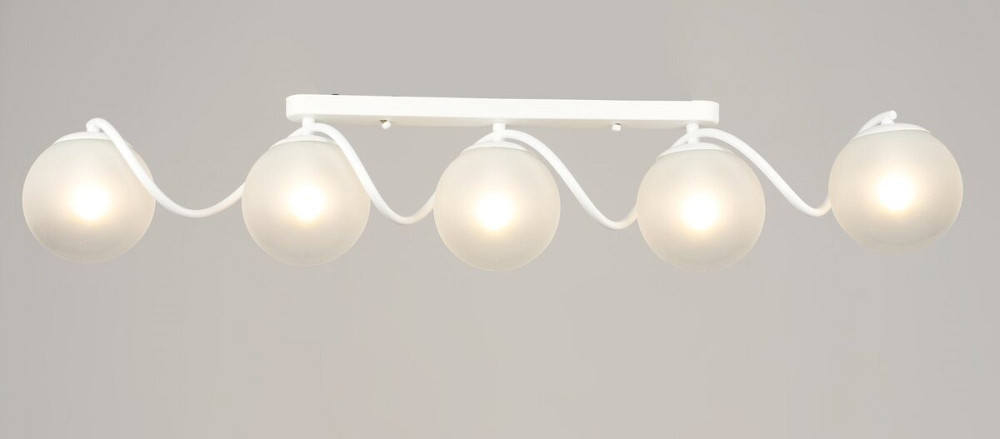 VALESO Люстра стельова на 5 плафонів VALESO K2355/5, патрон E27, лінійна, Білий Коломыя - изображение 1