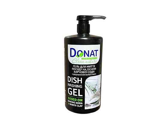 Гель для миття посуду 1л Харчова сода з Білою глиною (з дозатором) Clean Nature ТМ DONAT Київ