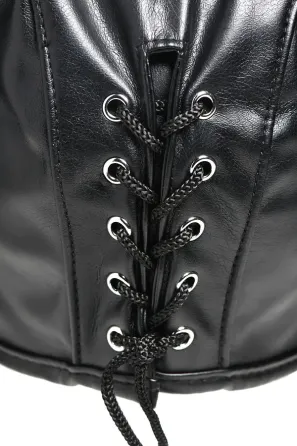 Маска з рогами Master Series: Dungeon Demon Bondage Mask with Horns, чорна Львів