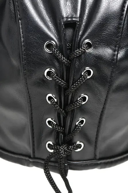 Маска з рогами Master Series: Dungeon Demon Bondage Mask with Horns, чорна Львов - изображение 6