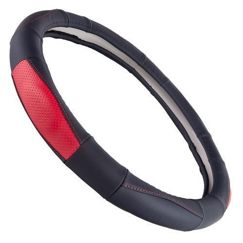 Чохол на кермо VLOD-L285 M чорний-червоний, перфорована шкіра, БО Харків - фото 2