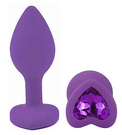 Силиконовая анальная пробка EGZO - Silicone Violet Heart Plug Violet, size S Sex Aura Киев