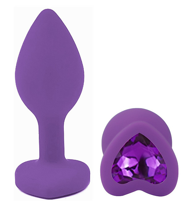 Силиконовая анальная пробка EGZO - Silicone Violet Heart Plug Violet, size S Sex Aura Киев - изображение 2