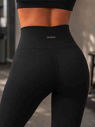Лосины женские You Are Peri 24051 с утягивающим поясом и золотой надписью push-up черные, черный, S Киев