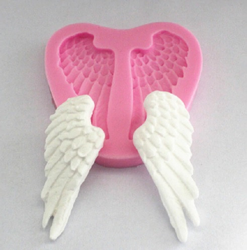 Молд силиконовый Крылья Ангела 68 на 66 мм розовый Киев - изображение 1