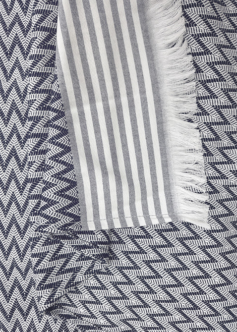 Покривало Dakota Fringe ЄВРО 200х230 см колір синій з білим (85-194) Київ - фото 8