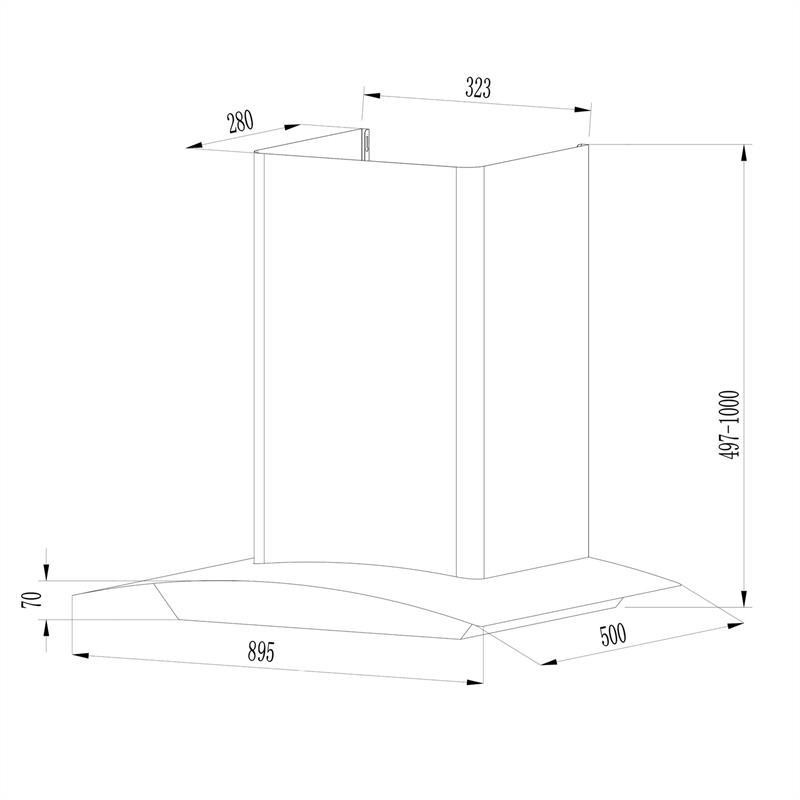 Вытяжка Gloria режим отвода воздуха 90 см 580 м³/ч RGB светодиодный стеклянный экран из нержавеющей стали Ровно - изображение 9