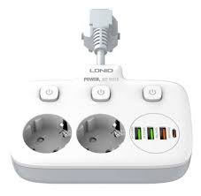 Універсальний мережевий подовжувач Power Socket 2 розетки + 3USB + Type-C, 2500W Вінниця - фото 4