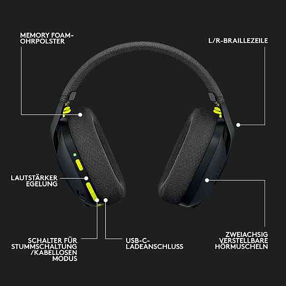 Наушники Logitech полноразмерные Bluetooth для игр и музыки, легкие накладные фирменные для ПК телефона музыки Киев