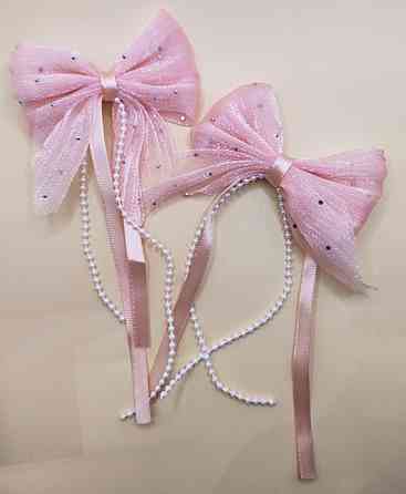 Комплект заколок "Бантики зі стрічками" 2 шт Сміла