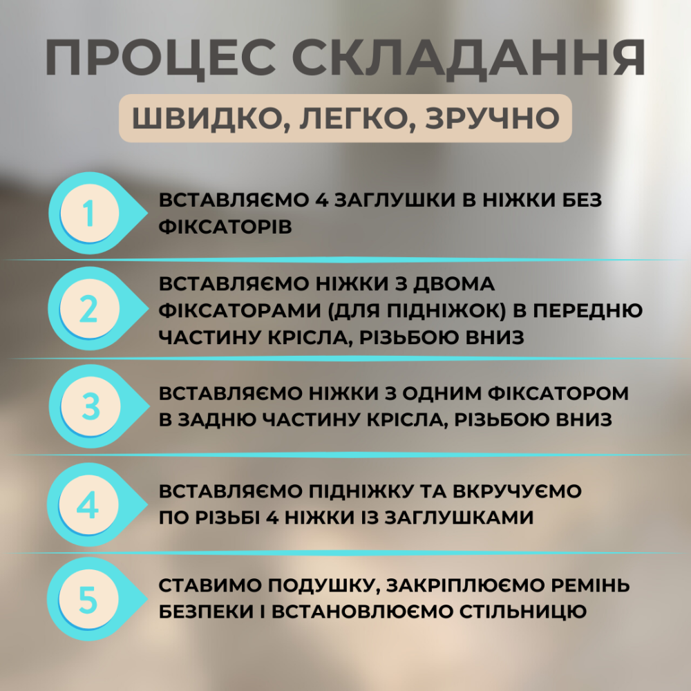 Дитячий стілець для годування з підніжкою стіл для годування з подушкою з еко шкіри стільчик для годування Білий пакунок малюка Київ - фото 8