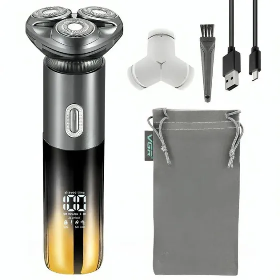 Бритва VGR V392 для чоловіків, акумуляторна, водостійка, триммер і лезвия з нержавіючої сталі Одеса