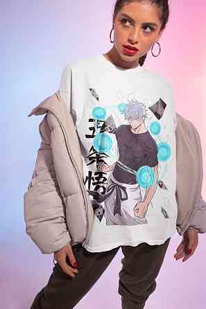 Футболка для мальчика аниме Магическая битва оверсайз (рост от 165 до 180 ) Черний AnimeJ0964m Днепр