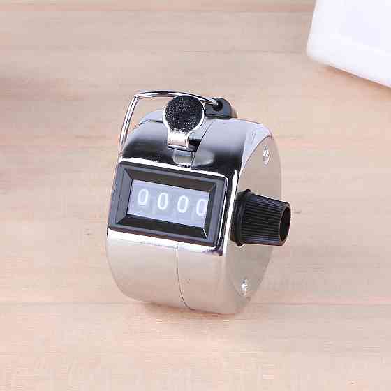 Механический ручной счётчик RESTEQ — металлический кликер-счётчик до 9999 щелчков для спорта, учёта и подсчёта действий Киев