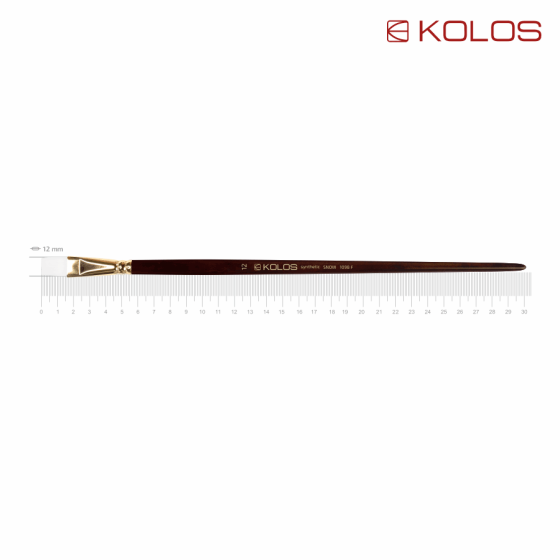 Кисть синтетика плоская Snow 1098F No12 длинная ручка KOLOS Киев