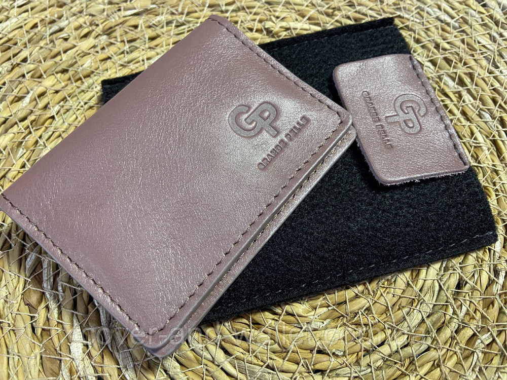 Женская обложка из натуральной кожи для ID-паспорта и авто документов Grande Pelle (цвет пудра) Киев - изображение 1