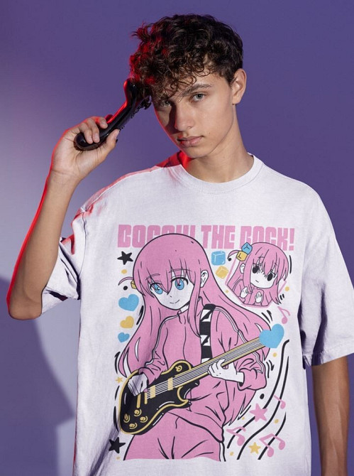 Футболка аниме Хитори Готоу Боккхи Рокк оверсайз (S/M/L) Черний AnimeJ1122 Днепр - изображение 3