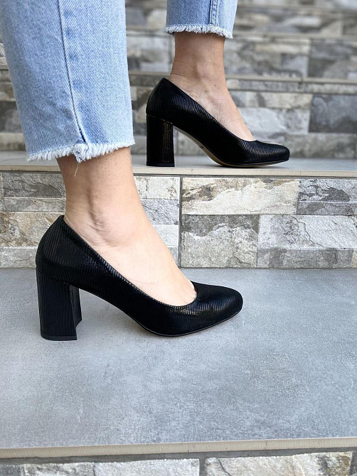 Stepter Туфлі жіночі STEPTER чорні натуральна шкіра каблук 7 см розмір 39 (3867) Коломыя - изображение 4