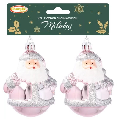 Ялинкова іграшка Chomik Санта, 2 шт, 8 см рожевий (5900779839229) Вінниця - фото 2