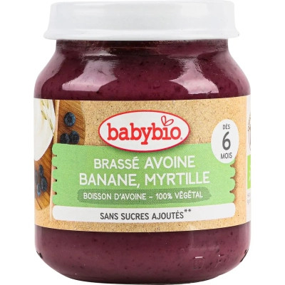 Дитяче пюре BabyBio Органічне на основі вівсяного молока з бананом та чорницею 130 г (51098) Вінниця - фото 1
