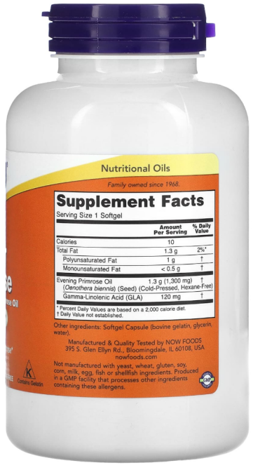 Масло вечерней примулы Now Foods Evening Primrose Oil 120 капс Киев - изображение 2