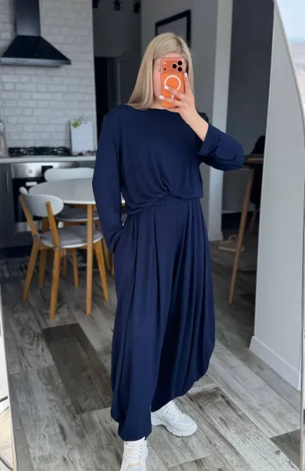 Женский костюм из вискозы оверсайз — базовый комплект (длинный + брюки) Одесса - изображение 20