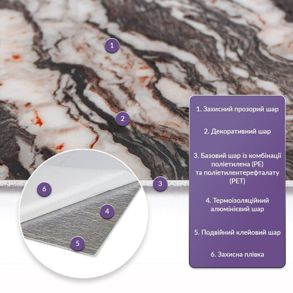 Самоклеюча стінова декоративна плитка Київ - фото 2