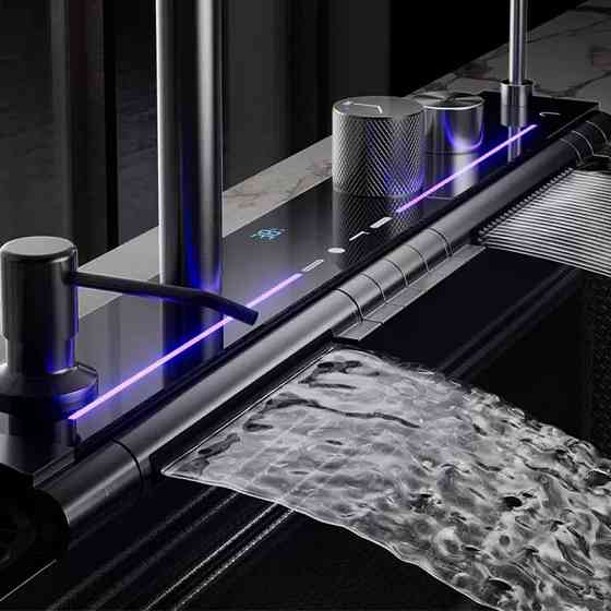 Кухонная раковина водопад Willda,кухонная мойка водопад темно-серая 75х46х22 (354481631) Киев