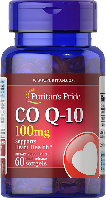 Коэнзим Puritan's Pride CO Q-10 100 mg (Q-SORB) 60 Softgels Луцк - изображение 1