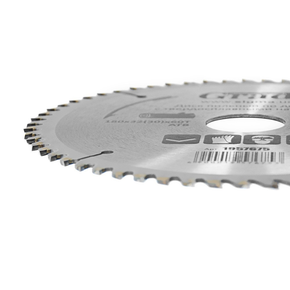 Диск пильный по дереву с твердосплавными напайками Ø180×32(30)×60Т, 8000об/мин GRAD (1957675) Киев - изображение 2