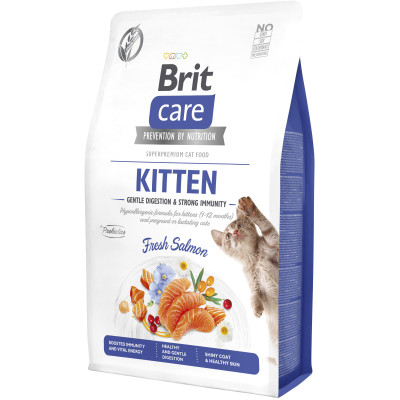 Сухой корм для кошек Brit Care Cat GF Kitten Gentle Digestion Strong Immunity с лососем 2 кг (8595602565047) Винница - изображение 1