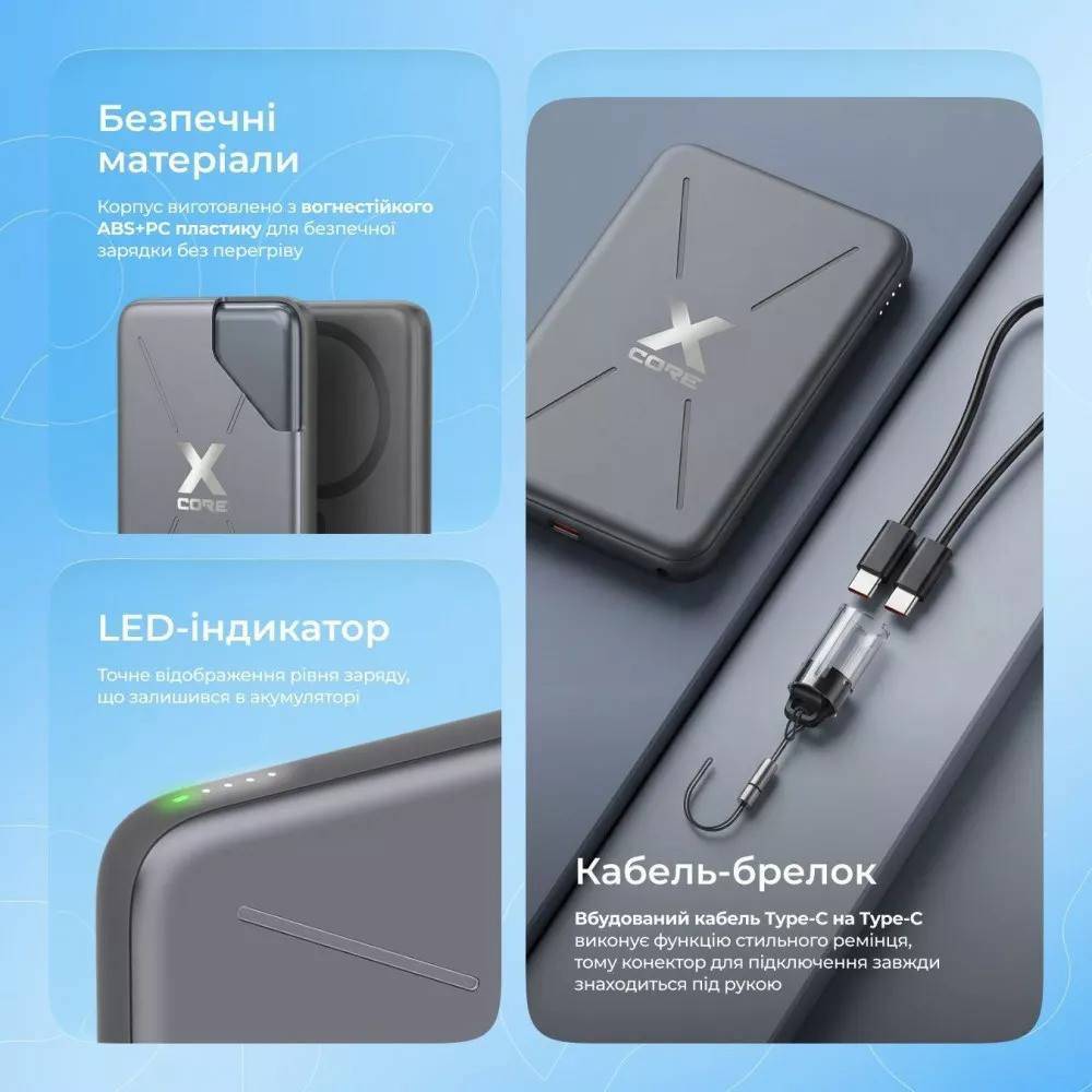 Універсальна мобільна батарея Proove X-Core 20 W 5000 mAh Purple (PNXC20010009) ( 12262 ) Харків - фото 13