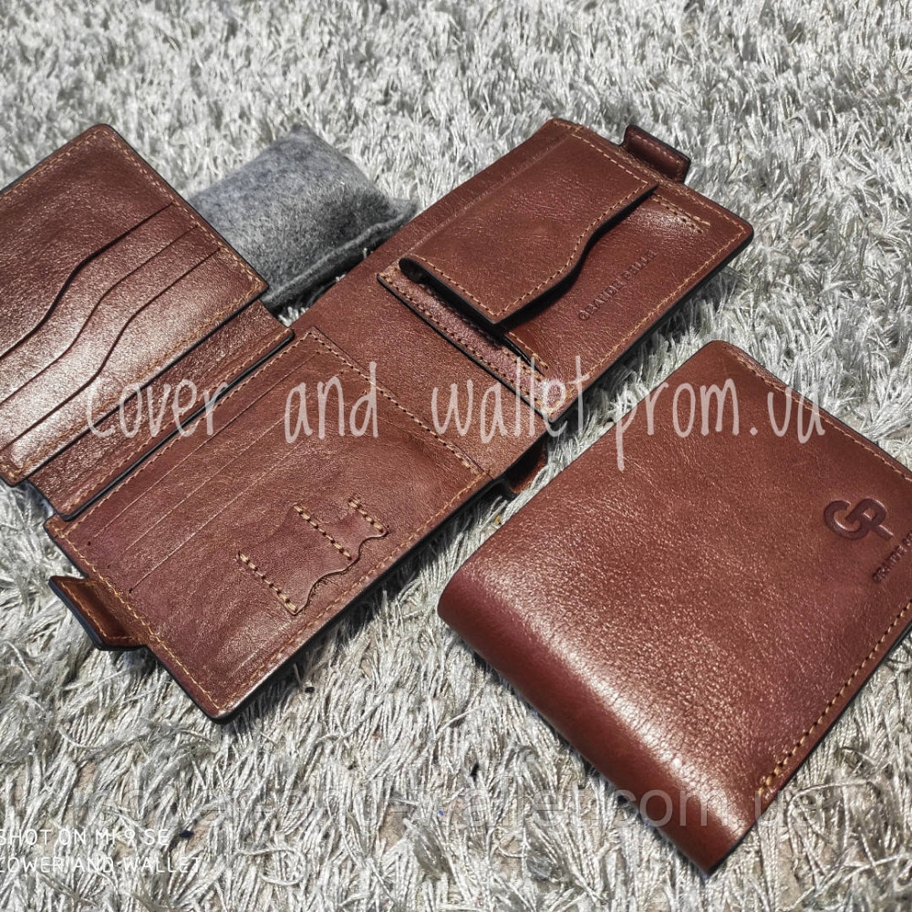 Солидный мужской кожаный кошелек на магнитах Grande Pelle Amico Киев - изображение 1