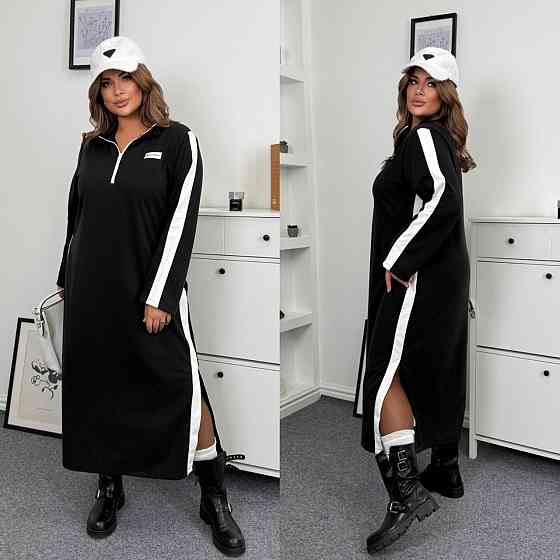 Женское стильное платье батал в стиле спорт шик итальянский трикотаж 60/62 Одесса