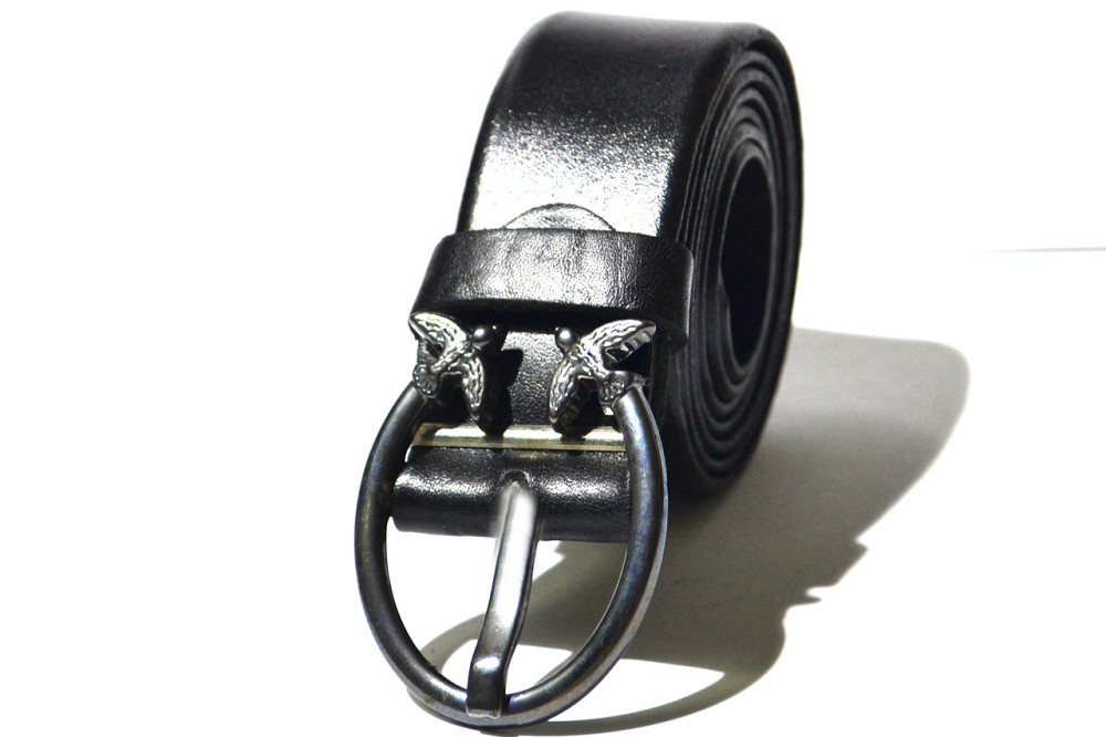 Шкіряний ремінь жіночий чорний 1250х35 мм Одеса - фото 1