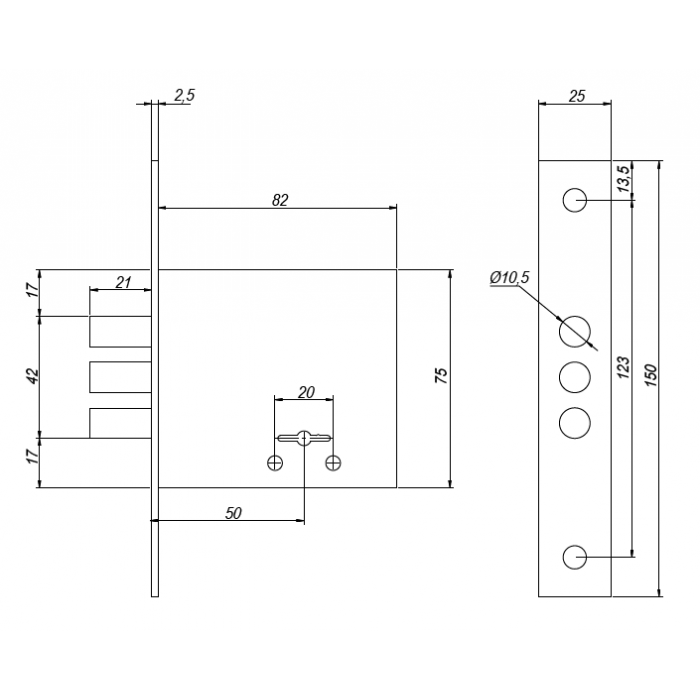 Замок врізний сувальдний Avers 96/S6-CR (w/o DP) (UA) Харків - фото 3