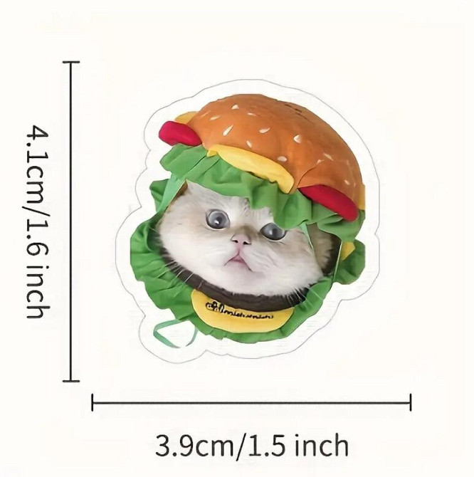 Наклейки Стікери Коти - Водонепроникні Вінілові Естетичні Наклейки з Котами для Пляшки Води, Комп'ют Київ - фото 4