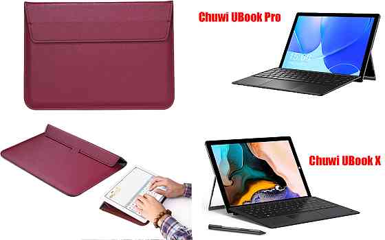 Чохол-конверт VitoCase для Chuwi UBook Pro, з функцією підставки для планшета Чорний Бордовий Київ