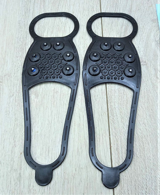 Льодоходи зимові з металевими шипами, 6 шт, розмір 35–50 — накладки проти ковзання на взуття, льодоступи універсальні Харків - фото 1