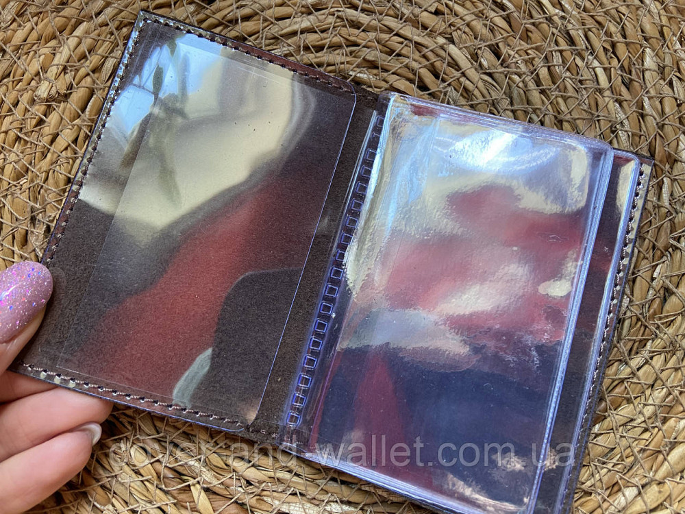 Коричнева шкіряна обкладинка на ID паспорт та авто документи Puos Київ - фото 3