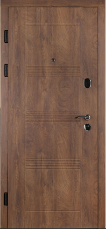 Двері вхідні Наші Двері РУБІЖ Горизонт Зріз дерева коньячний / Зріз дерева ячмінний 860х2040 мм Київ