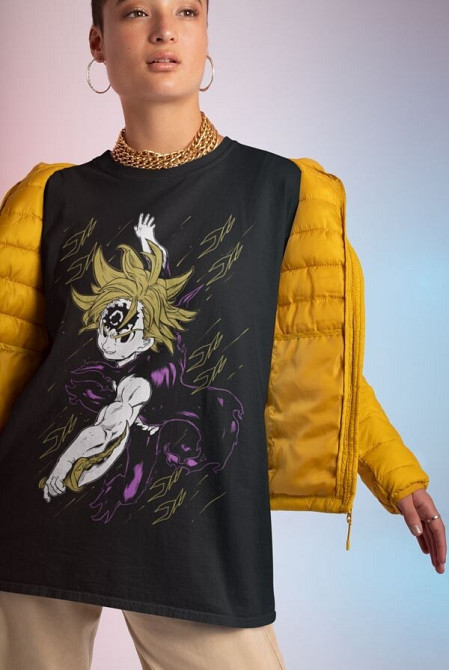 Футболка аниме Есканор Севен Деадлй Синс оверсайз (S/M/L) Черний AnimeJ1019 Днепр - изображение 4