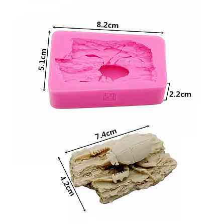 Молд силиконовый Жук 82 на 51 мм розовый Киев