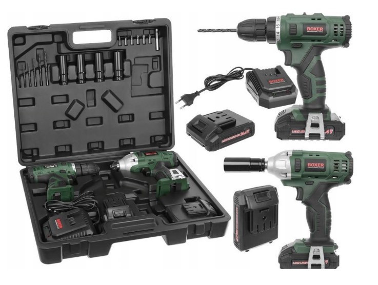 SR-035 Набір ударного гайковерта та шуруповерта 24,4 В, 2 АКБ, 18+1 режим, комплект з аксесуарами Одеса - фото 1