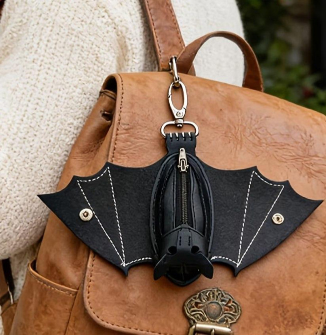 Кошелек для монет в форме летучей мыши с карабином PU кожа, чехол для мелочей на молнии Киев - изображение 1