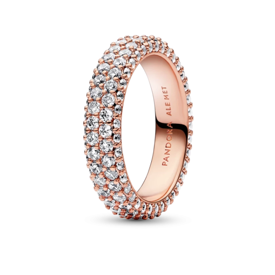 Срібне кільце Пандора "Два ряди паве" 58 MasterSem Київ