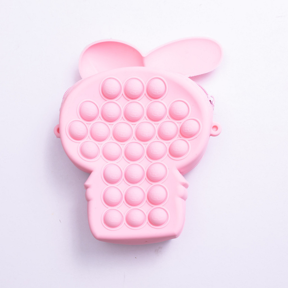 Силиконовая детская сумочка-кошелёк с поп-ит, розовая Киев - изображение 3